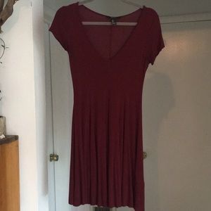 Maroon mini skater dress
